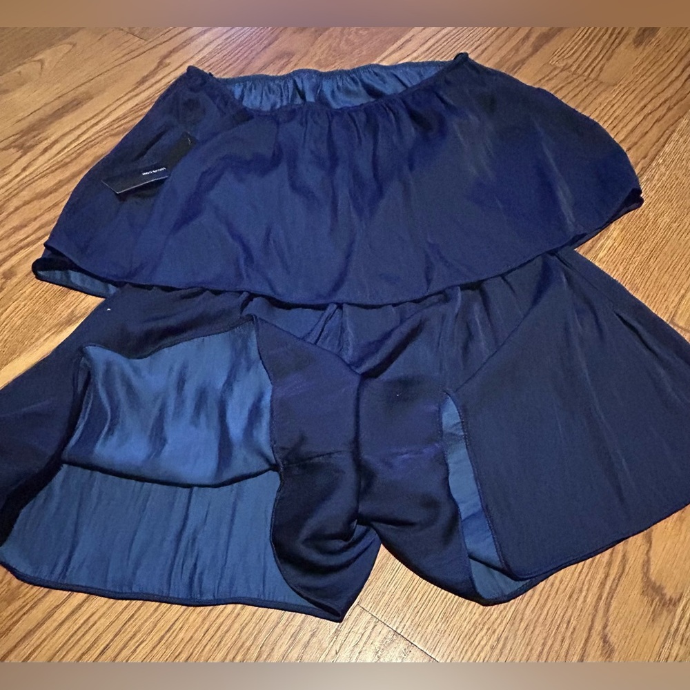 Lulus Catia Navy Blue Satin Strapless Romper‎ - Picture 7 of 11